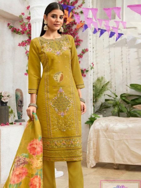 Latest Design Premium Shimmer Kurti Set with Organza Print Dupatta Readymade Collection Wholesale Price 