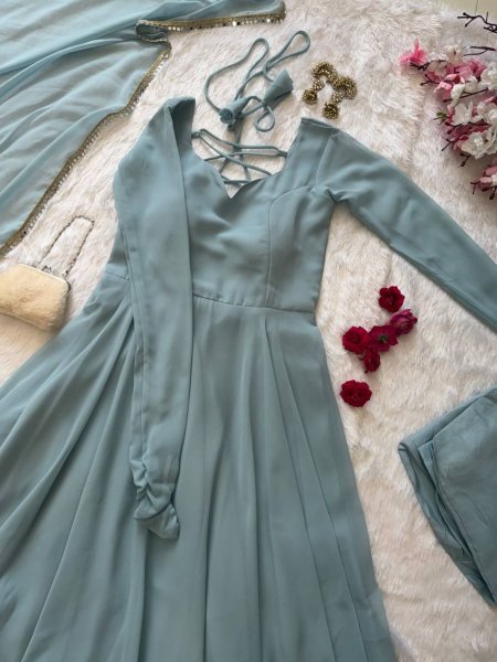 Latest Grey Designer Anarkali Suit Collection for Festive Wear Ready To Wear Collection