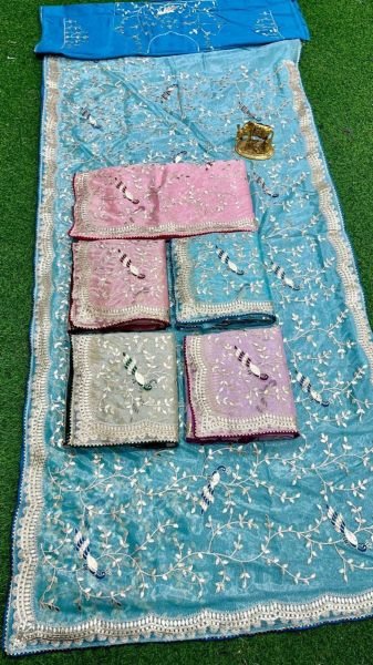 Latest Silk Saree With Gota Work For Women Silk Sarees Wholesale