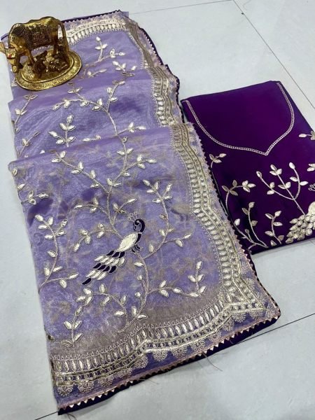 Latest Silk Saree With Gota Work For Women Silk Sarees Wholesale