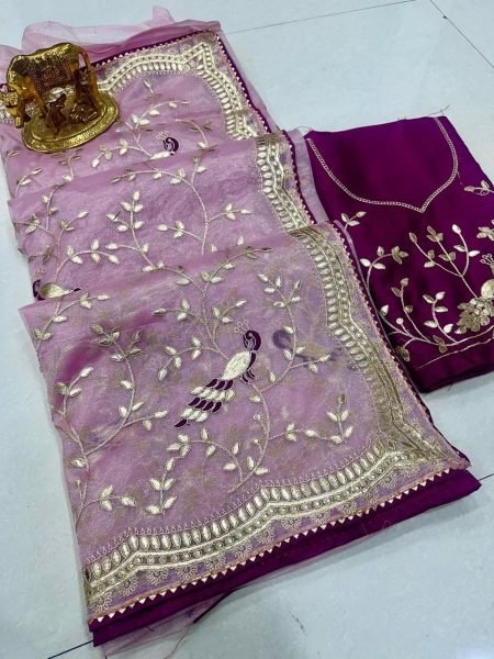 Latest Silk Saree With Gota Work For Women Silk Sarees Wholesale