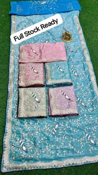 Latest Silk Saree With Gota Work For Women Silk Sarees Wholesale