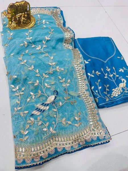 Latest Silk Saree With Gota Work For Women Silk Sarees Wholesale