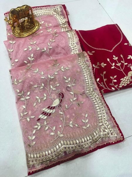 Latest Silk Saree With Gota Work For Women Silk Sarees Wholesale