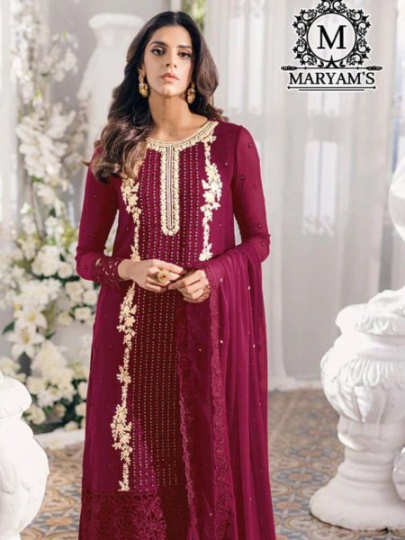 Latest Trending Salwar Suits Georgette With Dupatta Embroidery Work Pakistani Suits Wholesale