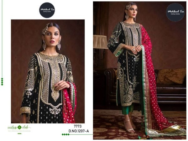 Latest Velvet Suit With Embroidery Work Pakistani Three Set Suit Pakistani Suits Wholesale
