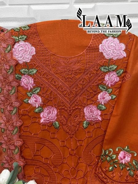 Launch Pakistani Straight Cut Heavy Lawn Cotton Suit with Self Embroidery   Organza Dupatta Wholesale Price Pakistani Suits Wholesale