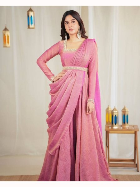 Launching New Designer Party Wear Gown Saree with Dupatta   GOWN SAREE
