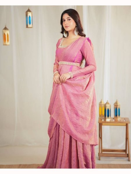 Launching New Designer Party Wear Gown Saree with Dupatta   GOWN SAREE