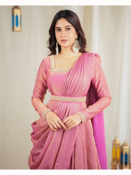 Launching New Designer Party Wear Gown Saree with Dupatta   GOWN SAREE