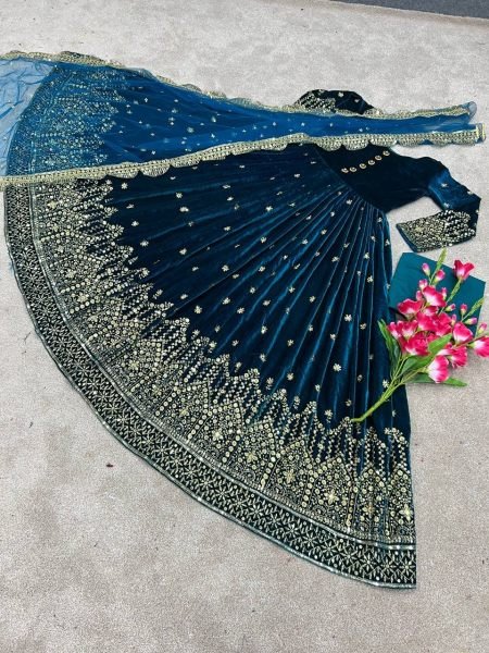 Launching New Viscose Velvet Gown With Embroidery Work  Ready To Wear Collection