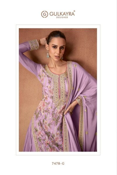 Lavender Color Real Chinon Best Quality Suit Set  Designer Plazzo Salwar Suits Wholesale