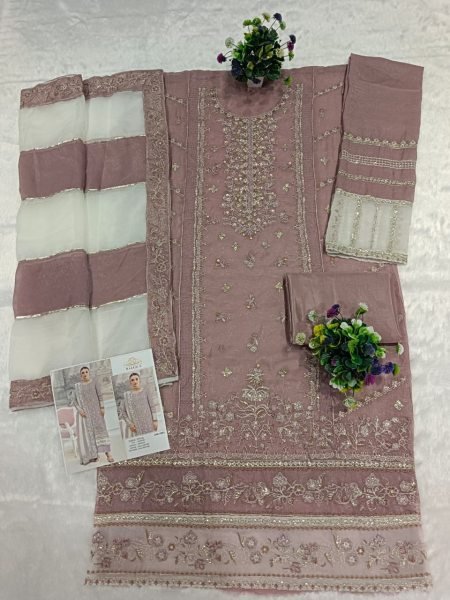 Lavender Designer Suit Material and Readymade Suit Set for Women Pakistani Suits Wholesale