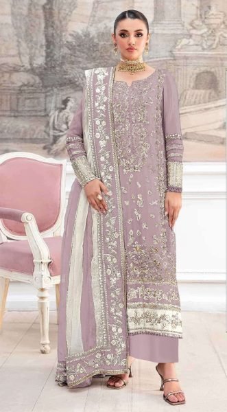 Lavender Designer Suit Material and Readymade Suit Set for Women Pakistani Suits Wholesale