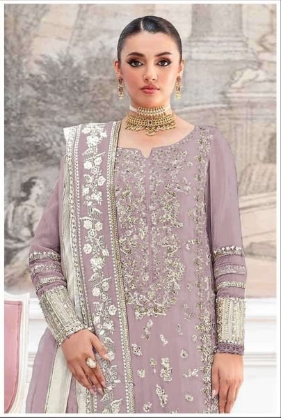 Lavender Designer Suit Material and Readymade Suit Set for Women Pakistani Suits Wholesale