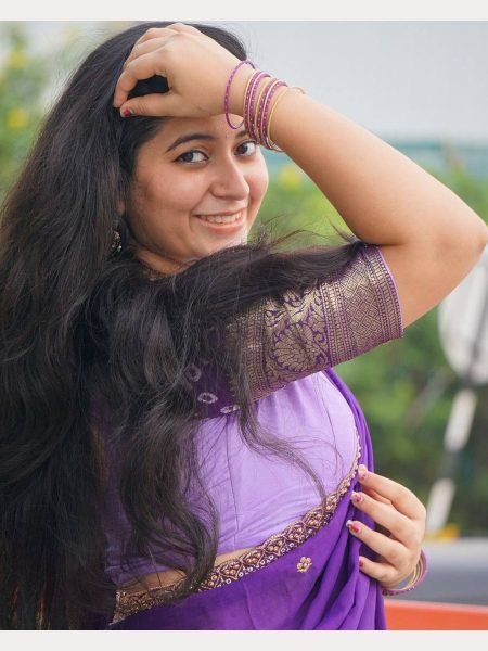 Lavender Half Saree Lehenga in Litchi Silk With Bandhani Print and Zari Border Half Saree Lehenga