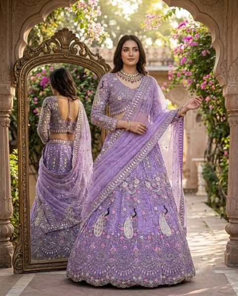 Iconic Lavender Soft Butterfly Net Lehenga with Coding Sequins Work For Wedding Special  Designer Lehenga Choli