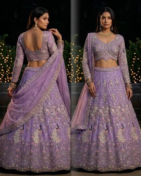 Iconic Lavender Soft Butterfly Net Lehenga with Coding Sequins Work For Wedding Special  Designer Lehenga Choli
