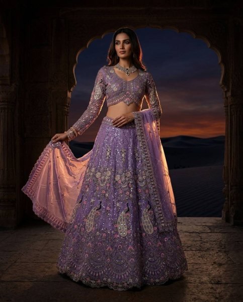 Iconic Lavender Soft Butterfly Net Lehenga with Coding Sequins Work For Wedding Special  Designer Lehenga Choli