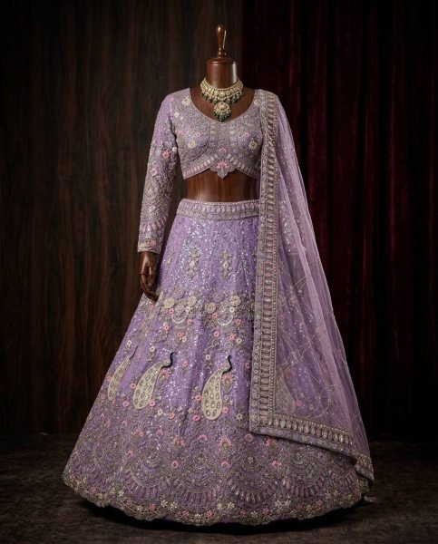 Iconic Lavender Soft Butterfly Net Lehenga with Coding Sequins Work For Wedding Special  Designer Lehenga Choli
