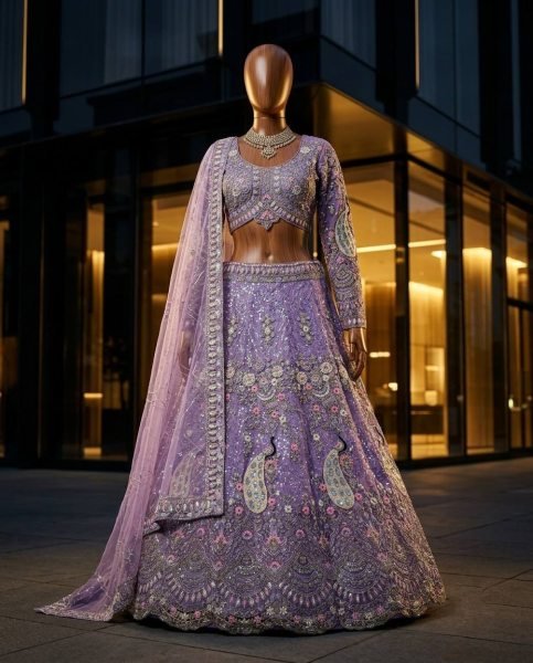 Iconic Lavender Soft Butterfly Net Lehenga with Coding Sequins Work For Wedding Special  Designer Lehenga Choli
