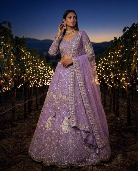 Iconic Lavender Soft Butterfly Net Lehenga with Coding Sequins Work For Wedding Special  Designer Lehenga Choli