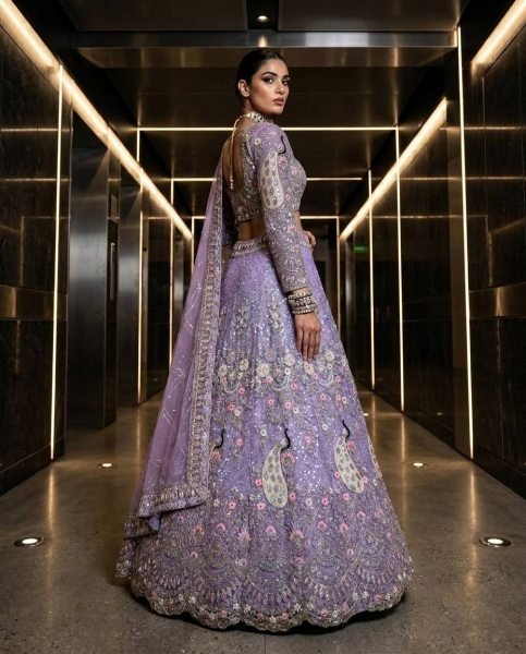 Iconic Lavender Soft Butterfly Net Lehenga with Coding Sequins Work For Wedding Special  Designer Lehenga Choli