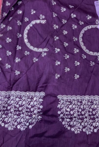 Lavender Soft Organza Saree with Embroidery Cutwork Border for Wedding Wear Organza Sarees Wholesale