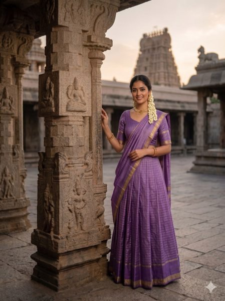 Lavender Viscose Georgette Lehenga Choli with Zari Weaving Work at Wholesale Rate Half Saree Lehenga