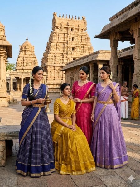 Lavender Viscose Georgette Lehenga Choli with Zari Weaving Work at Wholesale Rate Half Saree Lehenga