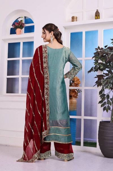 Lavish Blue Salwar Suit With Dupatta in Fendy Silk With Sequence Embroidery Work Ready To Wear Collection