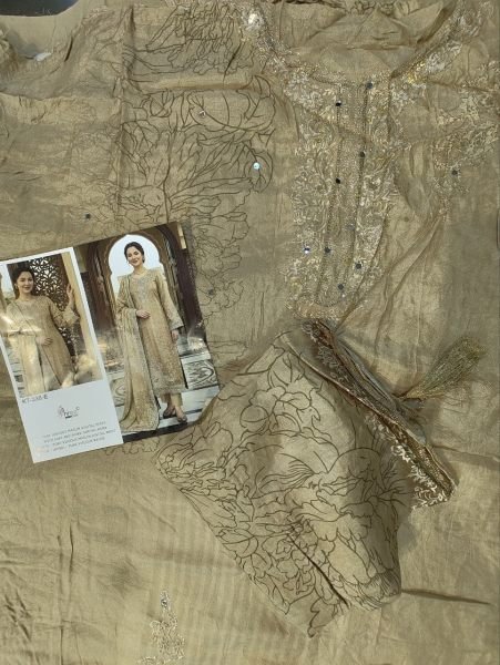 Lavish Cream Designer Maslin Digital Print Suit Set with Viscose Rayon Bottom Wear Pakistani Suits Wholesale