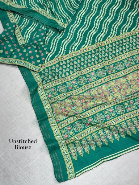 Lavish Green Cotton Slub Printed Saree with Pearl Work Border For Festival Printed Cotton Sarees Wholesale