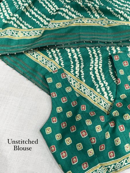Lavish Green Cotton Slub Printed Saree with Pearl Work Border For Festival Printed Cotton Sarees Wholesale