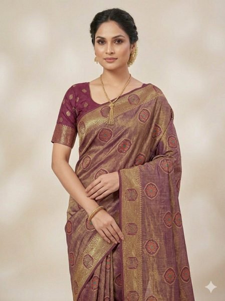 Lavish Maroon Nylon Tissue Saree with Zarkan Work for Party Wear Printed Cotton Sarees Wholesale