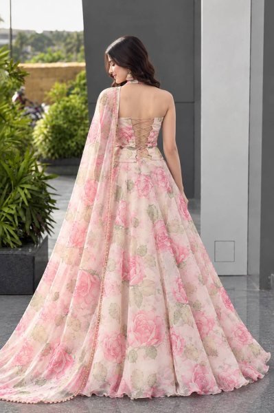 Lavish White Haldi Special Organza Digital Printed Lehenga Choli with Dupatta Designer Lehenga Choli