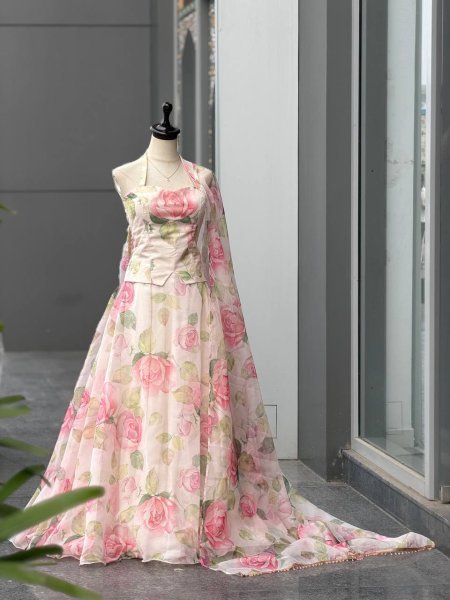 Lavish White Haldi Special Organza Digital Printed Lehenga Choli with Dupatta Designer Lehenga Choli