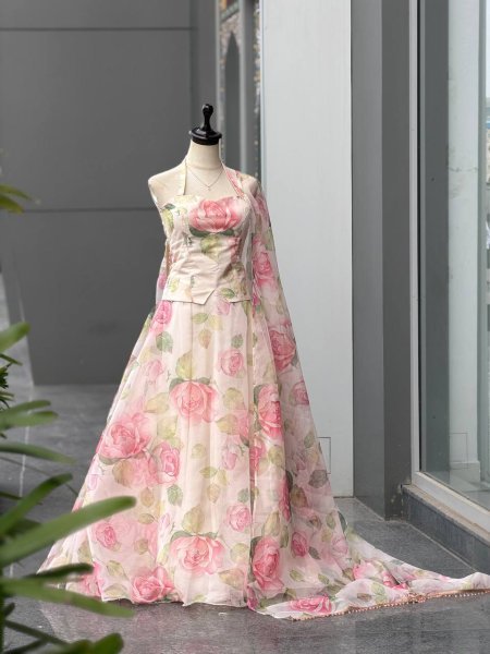 Lavish White Haldi Special Organza Digital Printed Lehenga Choli with Dupatta Designer Lehenga Choli