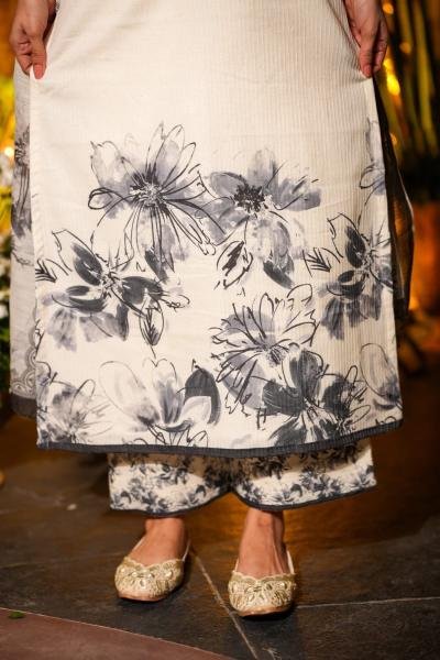 Lavish White Viscose Chanderi Printed Kurta Set For Womens At Best Rates  Straight Cut Long Kurtis