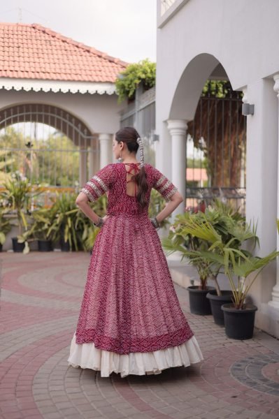 Lavish Maroon Navratri Lehenga Kurti Combo in Kora Cotton and Faux Georgette Navratri Lehnega Choli