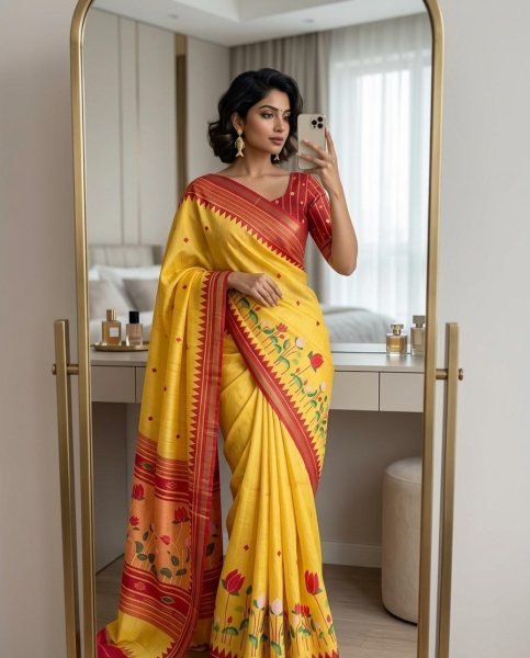 Lavish Yellow Premium Mul Cotton Saree with Rich Kalamkari Pallu Printed Cotton Sarees Wholesale