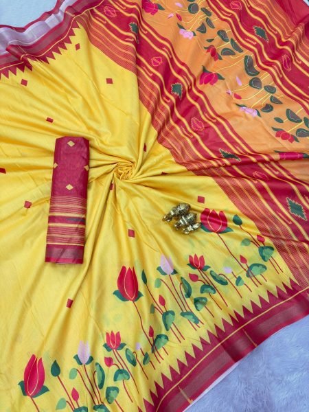 Lavish Yellow Premium Mul Cotton Saree with Rich Kalamkari Pallu Printed Cotton Sarees Wholesale