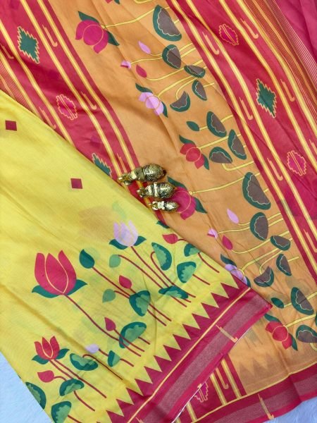 Lavish Yellow Premium Mul Cotton Saree with Rich Kalamkari Pallu Printed Cotton Sarees Wholesale