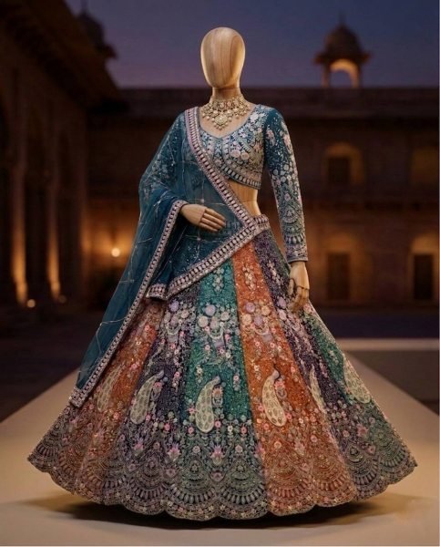 Legendary Blue Party Wear Soft Butterfly Net Lehenga with Rich Coding Sequins Work Bridal Lehenga Choli