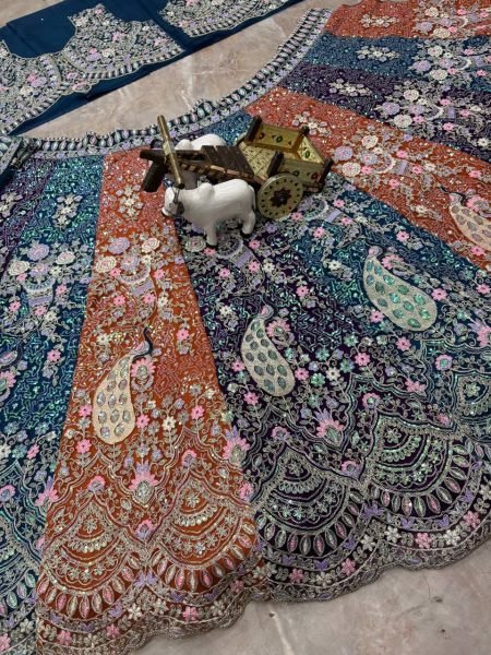Legendary Blue Party Wear Soft Butterfly Net Lehenga with Rich Coding Sequins Work Bridal Lehenga Choli