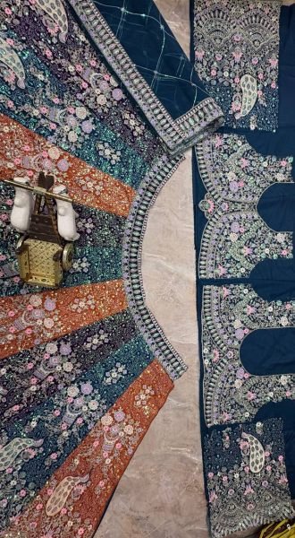 Legendary Blue Party Wear Soft Butterfly Net Lehenga with Rich Coding Sequins Work Bridal Lehenga Choli