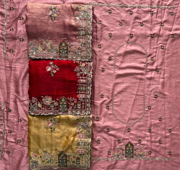 Legendary Peach Fancy Wedding Special Saree with Slub Silk Embroidered Blouse Piece Designer Wedding Sarees Wholesale
