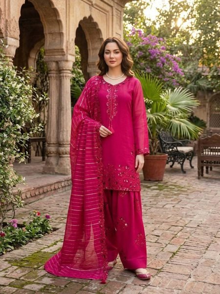 Legendary Pink Farshi Plazo Suit with Dupatta for Wedding and Party Wear 
