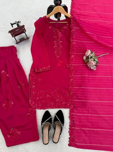 Legendary Pink Farshi Plazo Suit with Dupatta for Wedding and Party Wear Ready To Wear Collection