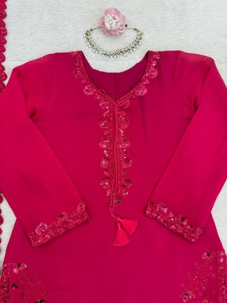 Legendary Pink Farshi Plazo Suit with Dupatta for Wedding and Party Wear Ready To Wear Collection